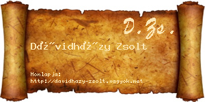 Dávidházy Zsolt névjegykártya